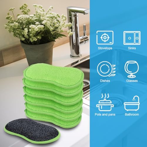 HOMEXCEL Dish Sponge 12 PK, Microfiber Kitchen Sponges - Image 3