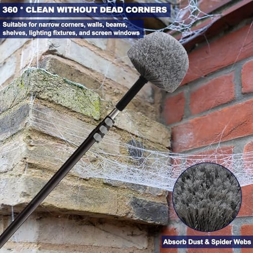2 Pack Grey Twist-On Cobweb Duster Head Brush - Image 7