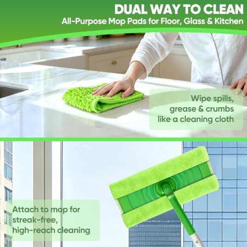 Microfiber Mop Pads for Swiffer Sweeper, 10 Pack Mopping Pads Refills, Reusable - Image 7