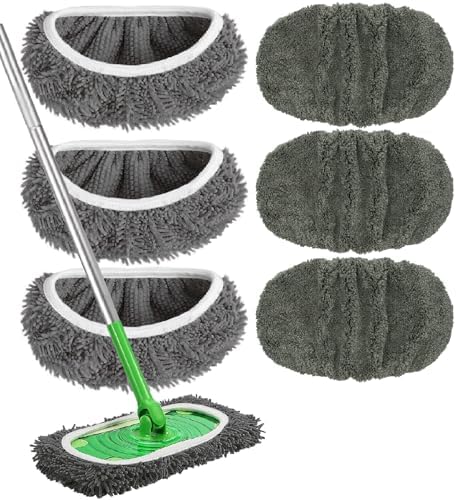 6pcs Reusable Microfiber Mop Pads by Cleanwithoutthehassle