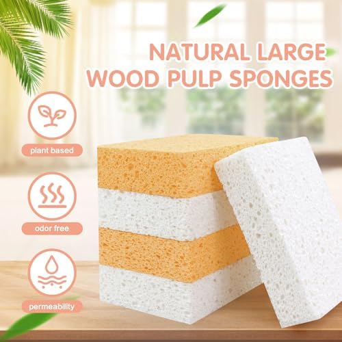 Extra Large Cellulose Kitchen sponges, 5.9" x 4.3" x 1.4" - Image 2