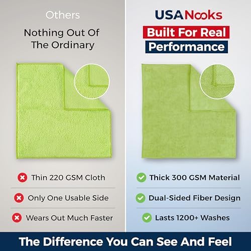 USANOOKS Microfiber Cleaning Cloth Light Green - Image 3