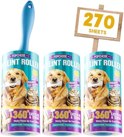 POPCHOSE Lint Roller for Pet Hair Extra Sticky, 270 Sheets by Popularchoicesfromhere