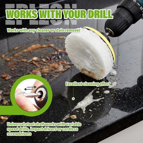 4 Inch Drill Brush Scrub Pads Cleaning Kit, 5X Faster Cleaning, Reusable Double - Image 4