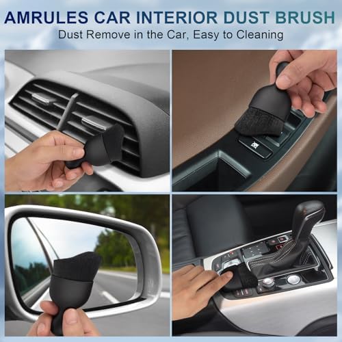 Amrules 2 Pcs Car Interior Detailing Brush Cleaning Tools - Image 3