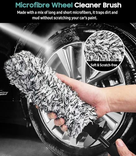 YeewayVeh 3PCS Wheel Cleaning Brush, Microfiber Rim Cleaner - Image 3
