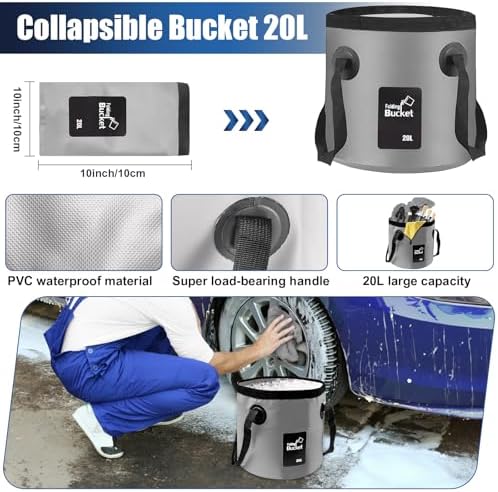 21Pcs Car Cleaning Kit with High Power Handheld Vacuum, Car Wash Mop with Long - Image 4