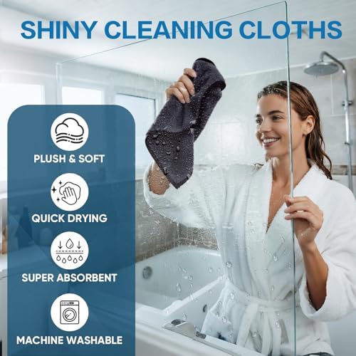 TEAWOO Shiny Wipes Shower Cleaning Cloth, Ultra Absorbent Car Drying Towel - Image 2