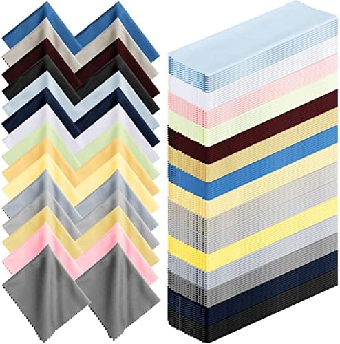 Leelosp 300 Pcs Glasses Cleaning Cloth Microfiber Glasses Wipe, Mixed Color by Leelosp
