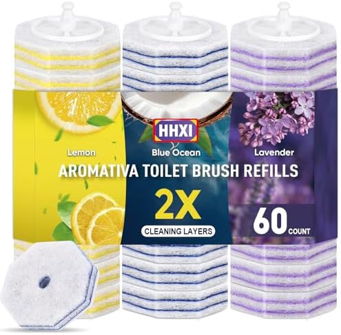 60Ct Aromative Toilet Brush Refills, Toilet Bowl Cleaner Refills, 3 Scents by Unknown