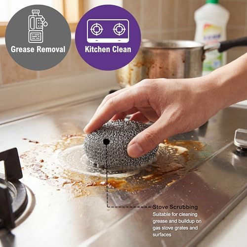 PAMI Heavy Duty Stainless Steel Sponge Scrubbers, Non-Scratch - Image 6