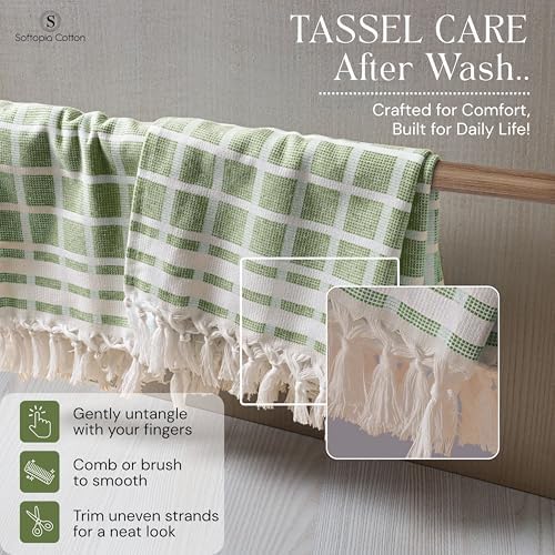 Matrix Dobby Kitchen Towels Set of 12, 100% Cotton, Combo Pack, Absorbent Tea - Image 3