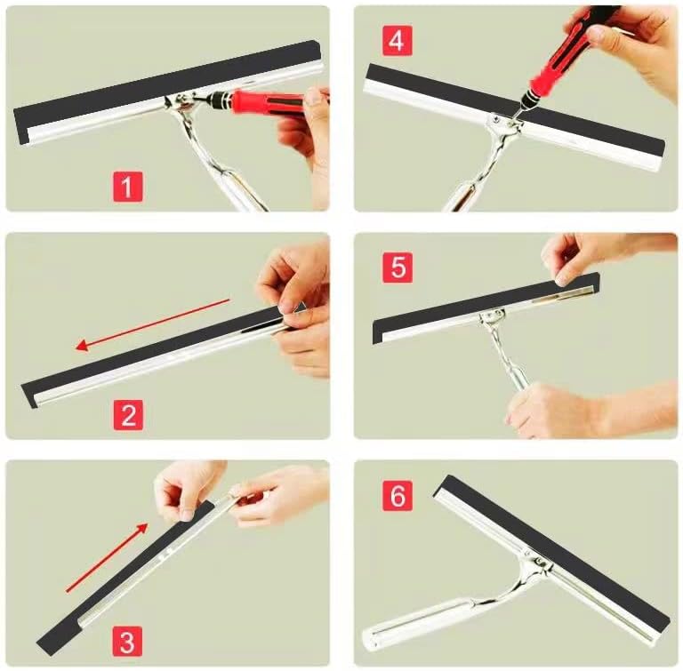 2PCS Replacement Silicon Rubber Squeegee Blade, 12 Inch Black - Image 3