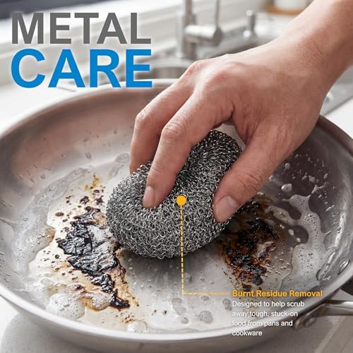 PAMI Heavy Duty Stainless Steel Sponge Scrubbers, Non-Scratch - Image 4