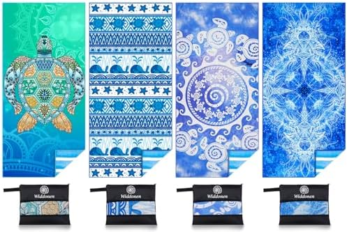 Widdonen Microfiber Beach Towel, Extra Large 4 Pack-71x32 by WIDDONEN