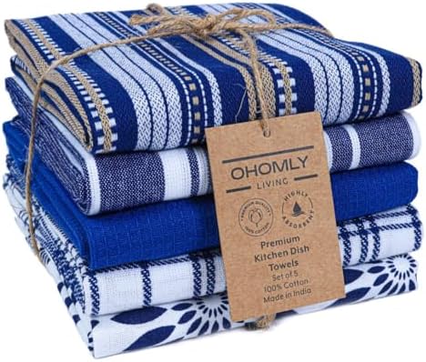 Assorted Kitchen Towels Set of 5-100% Cotton Dish Cloths Towels by Unknown