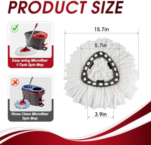 20 Pack Spin Mop Refills, 100% Microfiber Spin Mop Replacement Head - Image 2