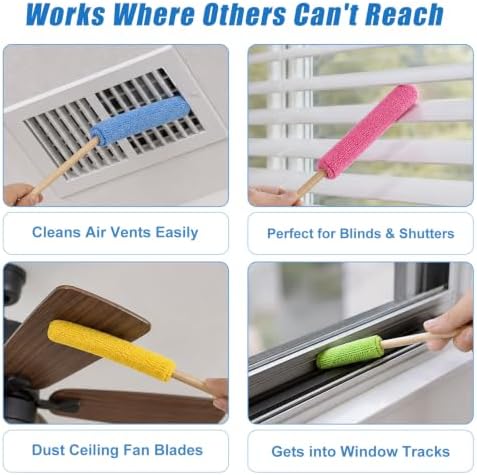 Honeydak 12 Pcs Microfiber Detail Duster Sticks Mini Crevice Cleaning Tools - Image 3