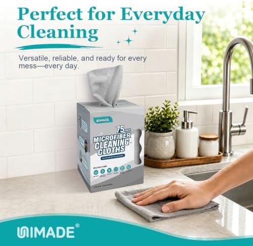 UNIMADE Microfiber Cleaning Cloth, 75 Sheets Microfiber Towels - Image 5