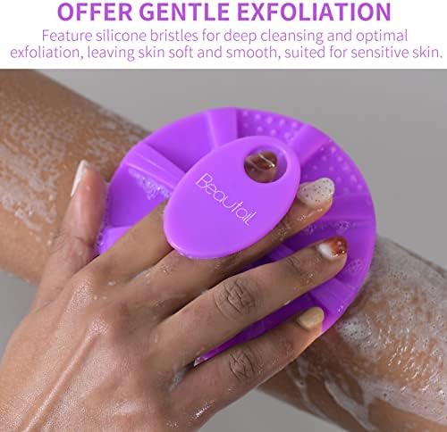 Silicone Body Scrubber, BEAUTAIL Gentle Exfoliating Shower Brush - Image 3