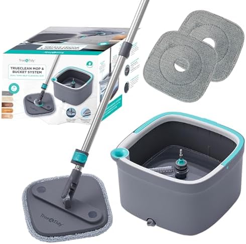 True & Tidy SPIN-800 TrueClean Mop and Bucket System Self Wringing Spin Mop by TrueTidy