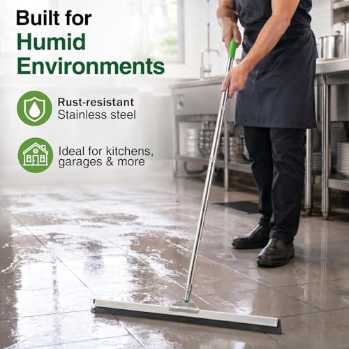 4 Pack 57.5-Inch Stainless Steel Floor Squeegee Replacement Handles, 3/4-Inch - Image 4