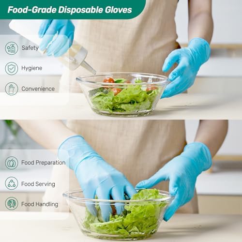 Kebada D1 Blue Disposable Nitrile Gloves, 100% Food Safe - Image 4