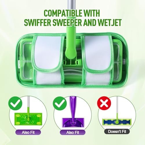 6 Pack Reusable Mop Pads for Swiffer Sweeper and WetJet Mops - Image 3