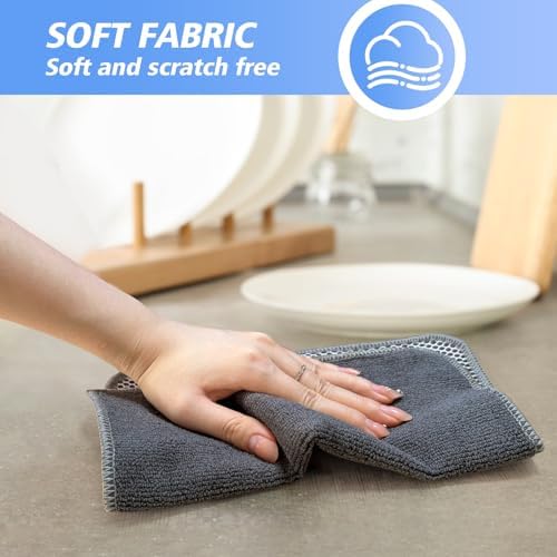 KinHwa Kitchen Dish Washcloths Microfiber Gray - Image 2