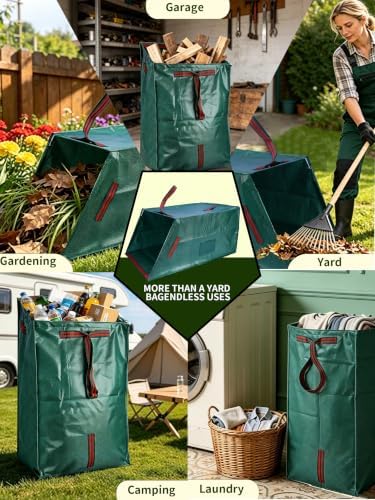 57 Gal Dustpan Yard Waste Bags Heavy Duty Reusable - Image 6