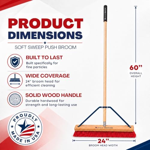 2-Pack - 24" Soft Sweep Indoor Push Broom - Image 2