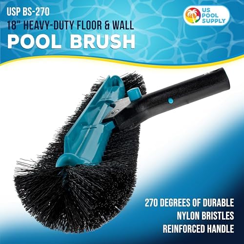 U.S. Pool Supply 18" Pool Brush Head 270°, 12 Bristle Rows, Heavy-Duty - Image 2