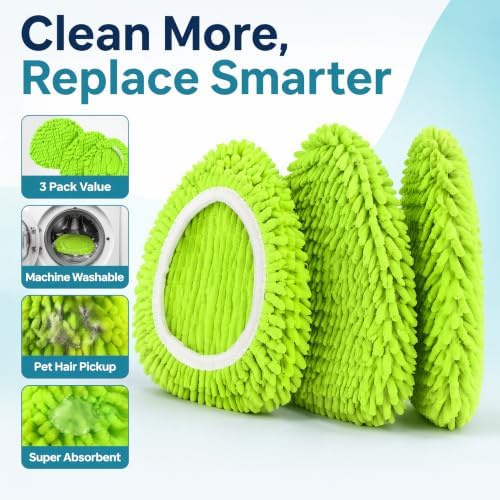 3 Pack Chenille Microfiber Mop Head Covers Compatible - Image 6