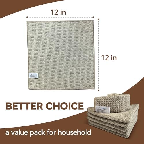 6Pcs Waffle Pattern Microfibre Glass Cleaning Cloth - Image 6