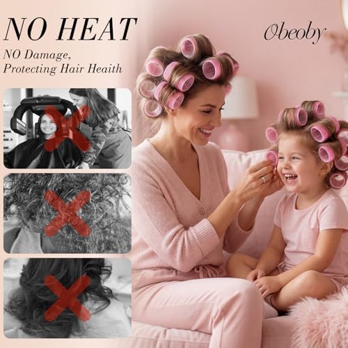 obeoby 4 Sizes Hair Rollers for Women Self-Grip Curlers Set - Image 6