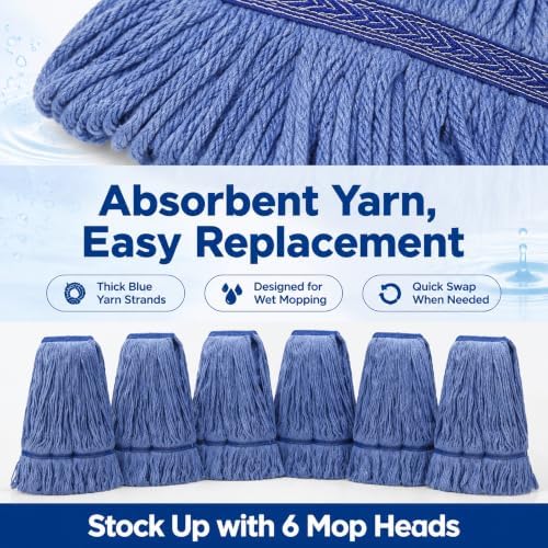 6 Pack Heavy Mop Replace Head，mop Head Replacement, Commercial mop Heads - Image 5