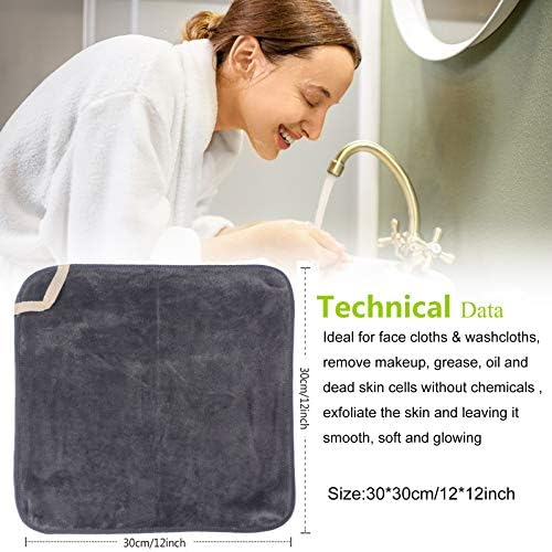 Microfiber Facial Cloths Fast Drying Washcloth 12x12inch Multicolor 6 pack - Image 4