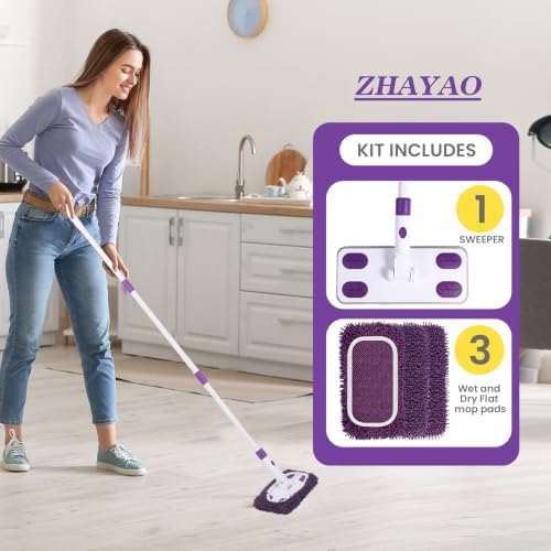 Sweeper Mop System with 3 Reusable Microfiber Mop Pads - Image 6