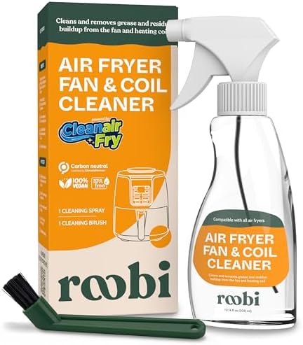 Roobi Air Fryer Fan & Coil Cleaner Spray, 10.14 fl oz Foam + Brush by Roobi