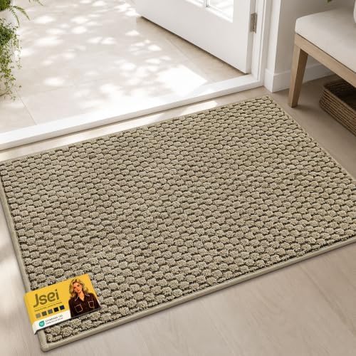 JSEI Dirt Trapper Door Mat 20"x32", Non-Slip Entryway Rugs by JSEI