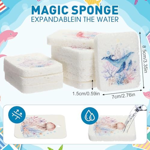 Maxdot 50 Counts Compressed Cellulose Sponges Bulk Sea ​​Animals Style Natural - Image 2
