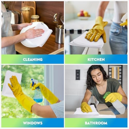 HOMEXCEL White Microfiber Cleaning Cloth 200PK, Towels - Image 6