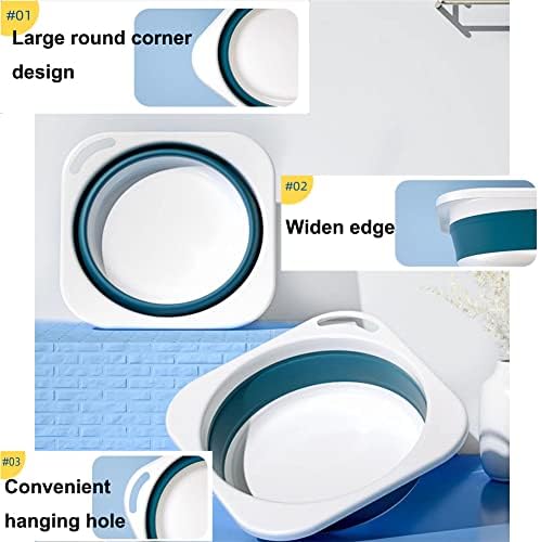 Collapsible Plastic Wash Basin 5L, Kitchen Dishpan, Floding Small Bathtub - Image 4