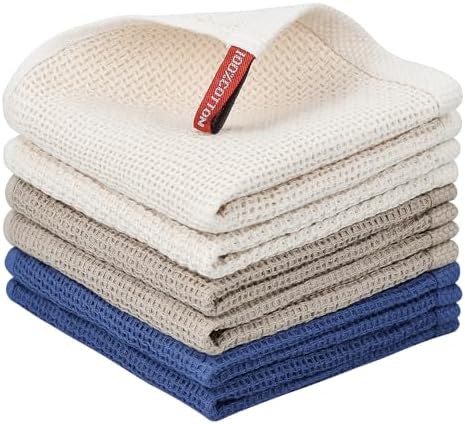 Nialnant 100% Cotton Kitchen Dish Towels, 6 Pack Waffle Weave by Nialnant