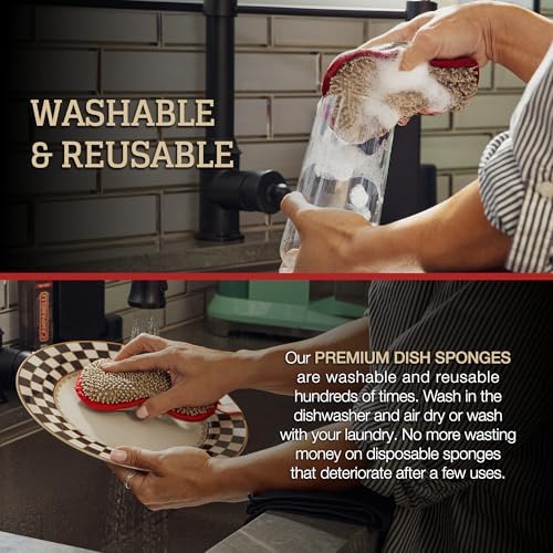 CAMPANELLI Washable & Reusable Dual-Sided Microfiber Dish Sponge - Image 6