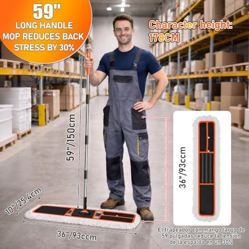 36" Commercial Dust Mop: Janitor Mop - Image 2