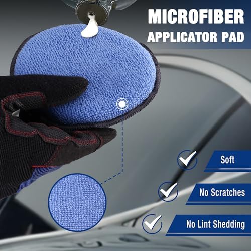 WORKPRO 18-Pack Car Microfiber Wax Applicator Pads - Image 4