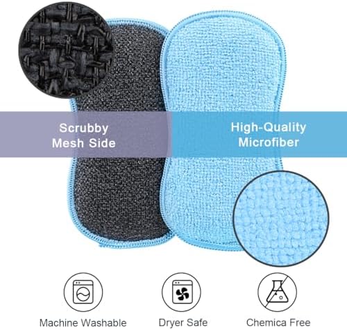 HOMEXCEL Dish Sponge 6 Pack, Microfiber Kitchen Sponges - Image 2