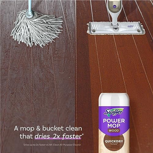 Swiffer Power Mop Wood Refill Solution, QuickDry Hardwood Floor Cleaner - Image 3