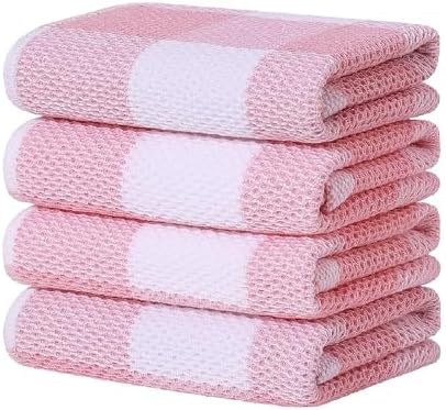Homaxy 100% Cotton Plaid 4 Pack Kitchen Towels by Homaxy